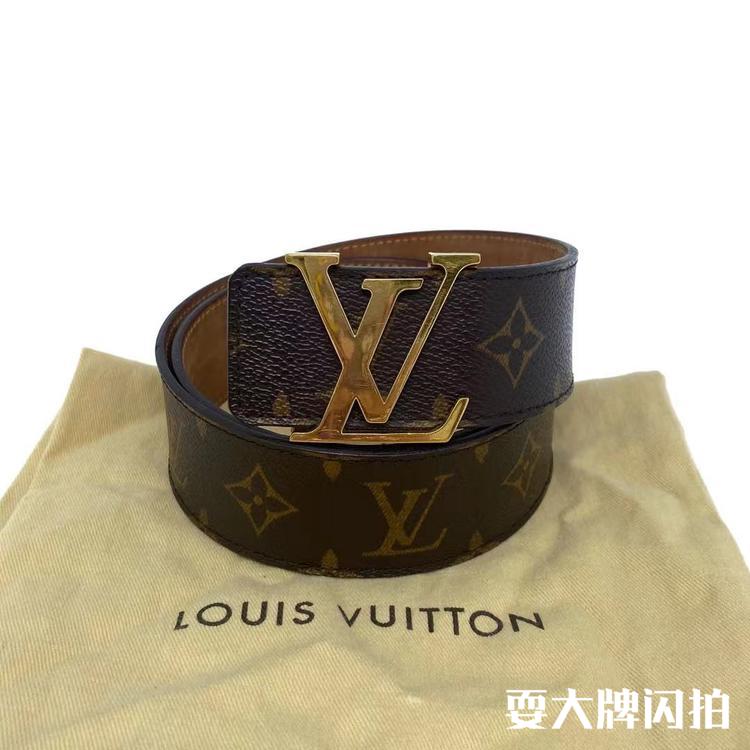 Louis Vuitton路易威登 老花金扣男士宽腰带 LV男士腰带 老花金扣，宽4cm，码数80，专柜4550，我们好价🉐️1k多🉐️